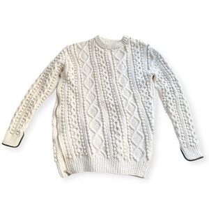 3.1 Phillip‎ Lim cotton blend cable knit side zip sweater, Size XS, Ivory